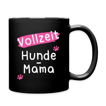 Hund Frauchen Frauli Hundebesitzer Hundemama Pfote - Tasse einfarbig - Schwarz - Rechts