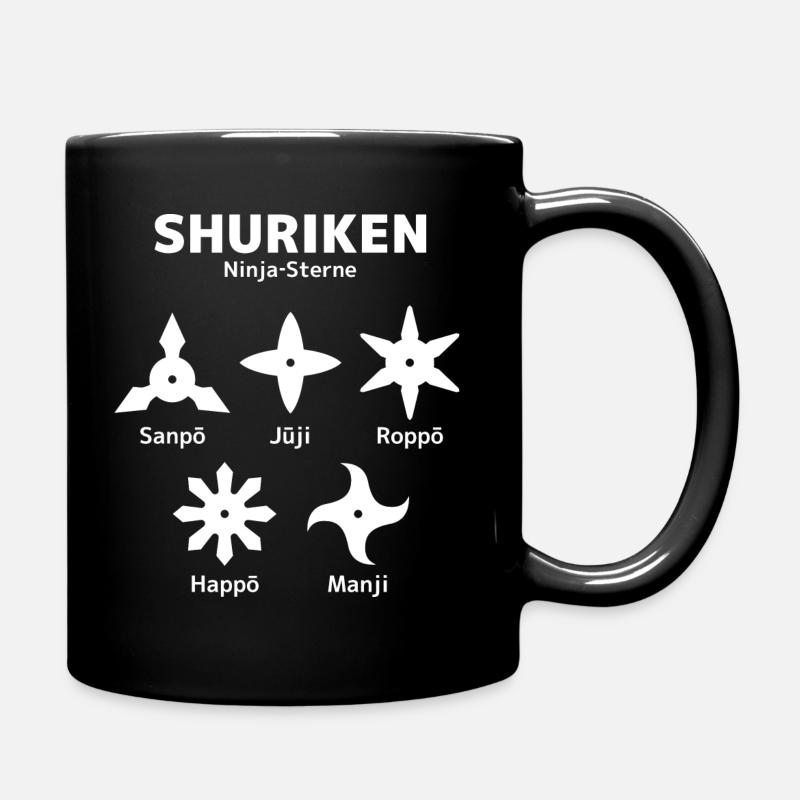 Shuriken - Ninja Sterne - Tasse einfarbig - Schwarz