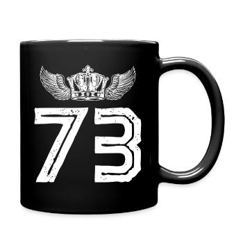 73 Zahl Krone - Tasse einfarbig - Schwarz - Rechts