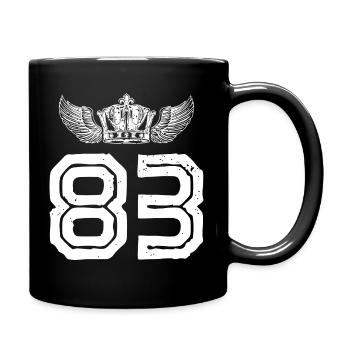 83 Couronne numérique - Mug uni - noir - Droite