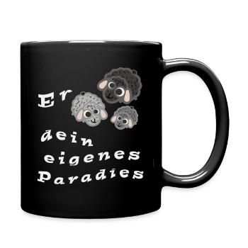 Erschafe dein eigenes Paradies - Tasse einfarbig - Schwarz - Rechts