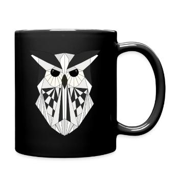 White owl geometric - Full Colour Mug - black - Right