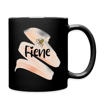 Fiene Biene Pinselstrich Moderne Kleidung Pastell - Tasse einfarbig - Schwarz - Rechts