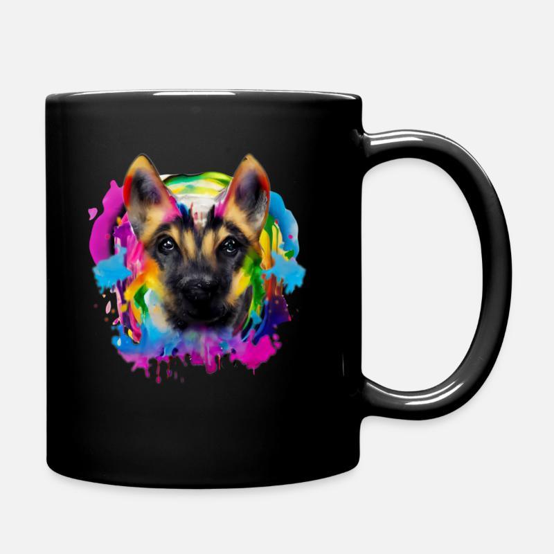 Conception de chien de berger en couleur - Mug uni - noir