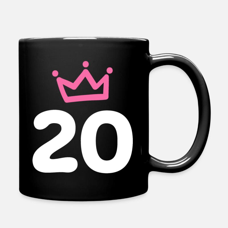 20 years 20th birthday Krone - Full Colour Mug - black