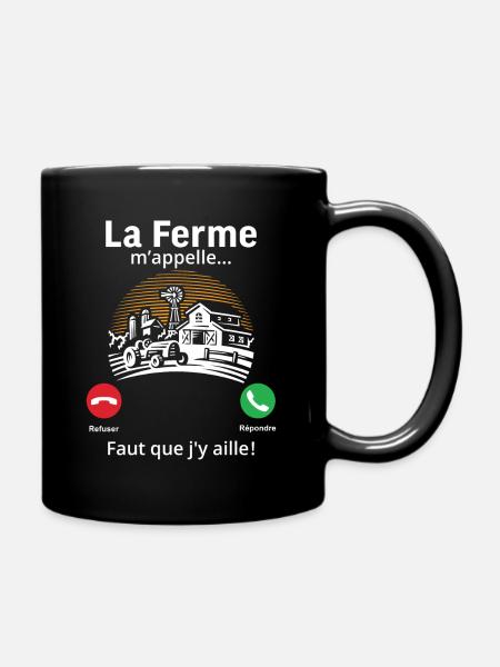 La ferme m'appelle...faut que j'y aille ! - Mug uni - noir