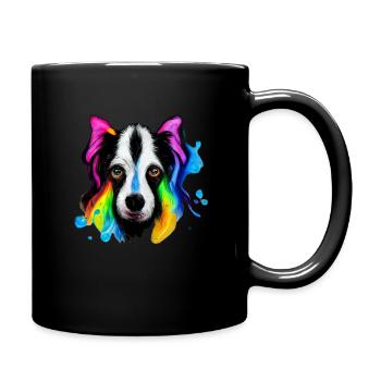 Border Collie Design en couleur - Mug uni - noir - Droite