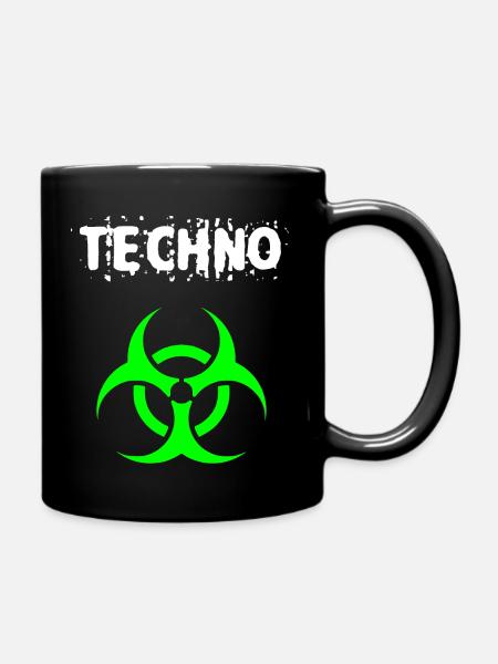 Techno - Tasse einfarbig - Schwarz