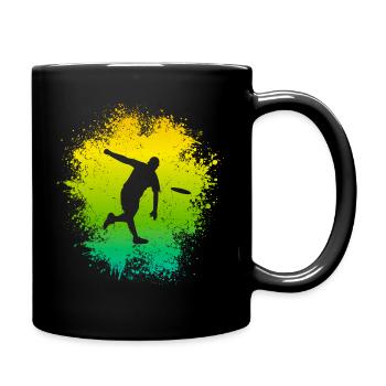 Disc Golf Discgolf Spieler retro Discgolfer Motiv - Tasse einfarbig - Schwarz - Rechts