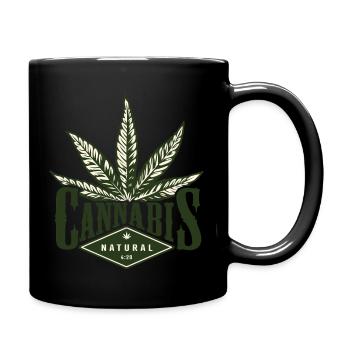 Cannabis Logo Natural 420 - Full Colour Mug - black - Right