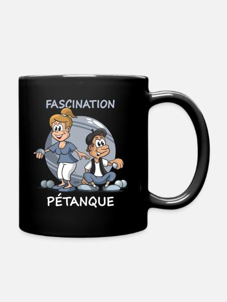 Boule Cartoon - Fascination Pétanque - Tasse einfarbig - Schwarz