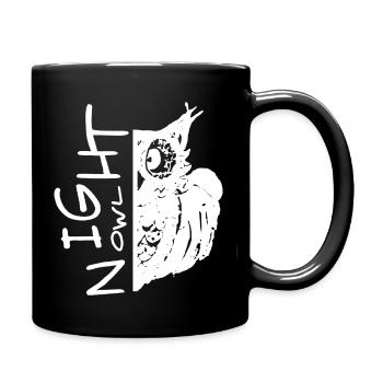 Nachteule - Tasse einfarbig - Schwarz - Rechts