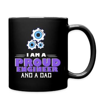 Ich bin ein stolzer Ingenieur und ein Papa Program - Tasse einfarbig - Schwarz - Rechts
