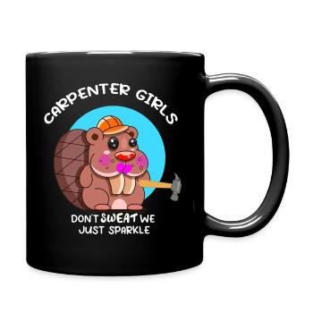 Carpenter Girls Don't Sweat We Just Sparkle Woodwo - Tasse einfarbig - Schwarz - Rechts