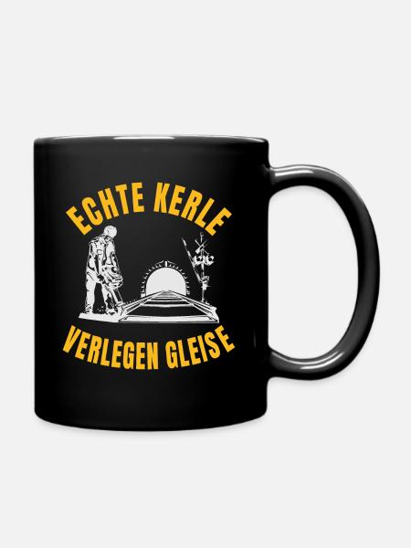 Echte Kerle verlegen Gleise - Tasse einfarbig - Schwarz