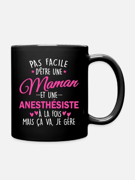 maman et anesthésiste / humour maman anesthésiste - Mug uni - noir