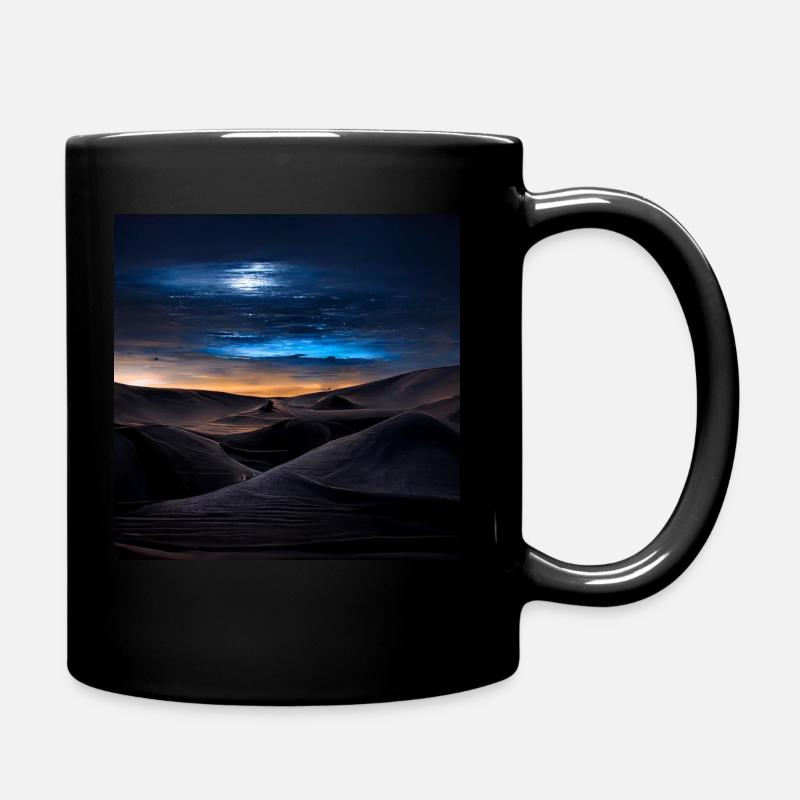 Desert in the moonlight - Full Colour Mug - black
