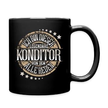 Konditor - Tasse einfarbig - Schwarz - Rechts