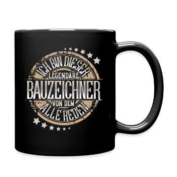 Bauzeichner - Tasse einfarbig - Schwarz - Rechts