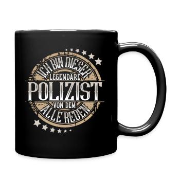 Polizist - Tasse einfarbig - Schwarz - Rechts