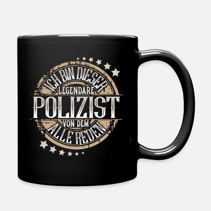 Polizist - Tasse einfarbig - Schwarz
