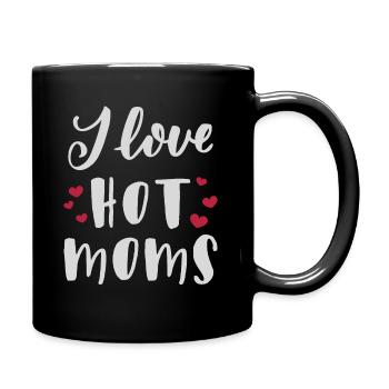 I love hot moms - Full Colour Mug - black - Right