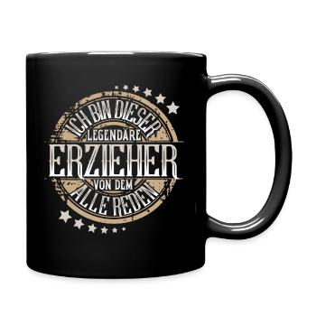 Erzieher - Tasse einfarbig - Schwarz - Rechts