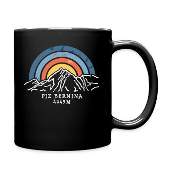 Piz Bernina Souvenir Bergtour Hochtour Andenken - Tasse einfarbig - Schwarz - Rechts