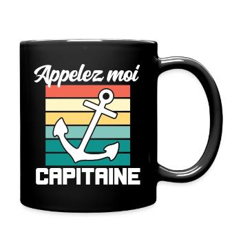 Appelez moi capitaine cadeau humour homme marin - Mug uni - noir - Droite