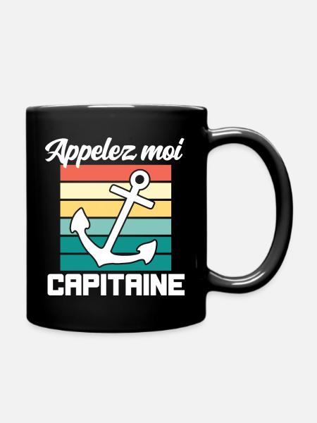 Appelez moi capitaine cadeau humour homme marin - Mug uni - noir