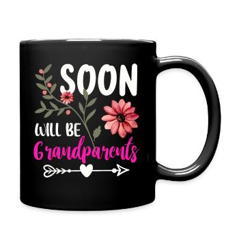 Bald werden wir Oma und Opa, Wir werden Großeltern - Tasse einfarbig - Schwarz - Rechts