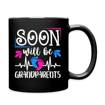 Wir werden bald Großeltern, Wir werden Oma und Opa - Tasse einfarbig - Schwarz - Rechts