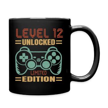 Birthday Level 12 unlocked - Full Colour Mug - black - Right