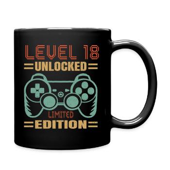 Birthday Level 18 Unlocked - Full Colour Mug - black - Right
