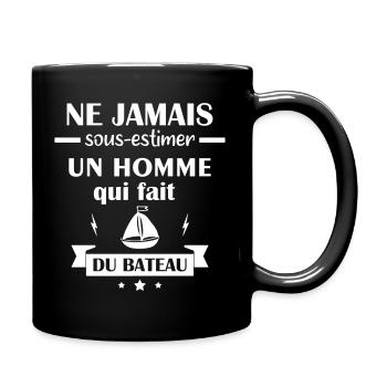 Ne jamais sous estimer bateau - Mug uni - noir - Droite
