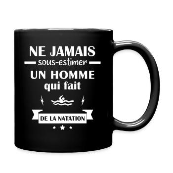 Ne jamais sous estimer natation - Mug uni - noir - Droite