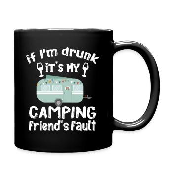 Wenn ich betrunken bin, ist mein Nachbar schuld - Tasse einfarbig - Schwarz - Rechts