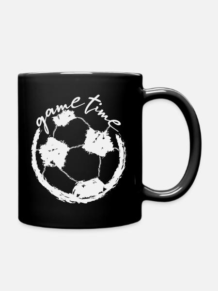 Spielzeit Fußball - Tasse einfarbig - Schwarz