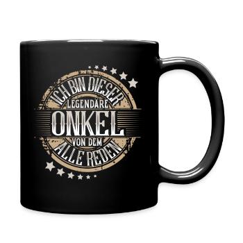 Onkel - Tasse einfarbig - Schwarz - Rechts
