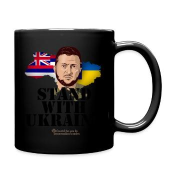 Ukraine Hawaii Solidarität T-Shirt Design - Tasse einfarbig - Schwarz - Rechts