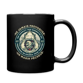 Marin Pêcheur - Humour Pêche en Haute Mer - Mug uni - noir - Droite