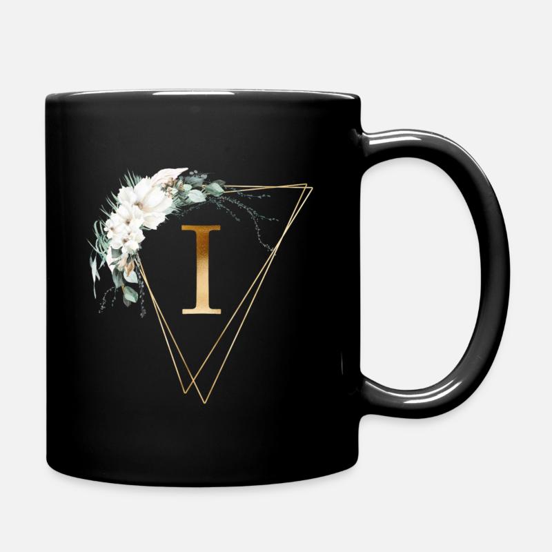 Customizable Monogram I - Full Colour Mug - black