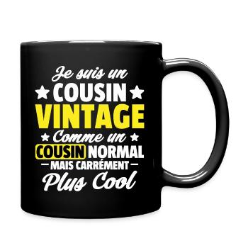 je suis un cousin vintage / cousin génial - Mug uni - noir - Droite