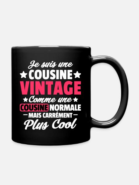je suis une cousine / super cousine - Mug uni - noir