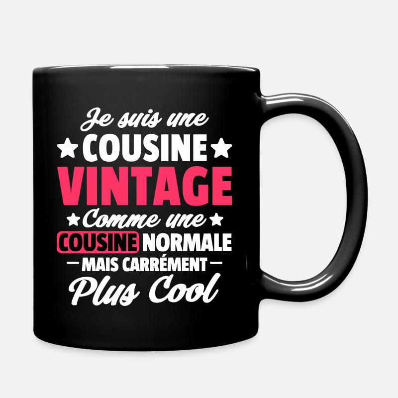 je suis une cousine / super cousine - Mug uni - noir