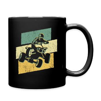 Quad Biker Graphic Offroad Quad Rider ATV - Full Colour Mug - black - Right