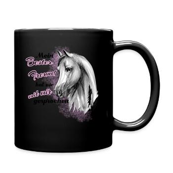 Pferd der beste Freund - Tasse einfarbig - Schwarz - Rechts