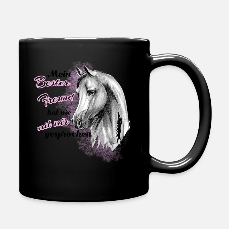 Pferd der beste Freund - Tasse einfarbig - Schwarz