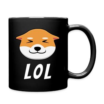 LOL - Chien Shiba-Inu au grand sourire Kawaii - Mug uni - noir - Droite