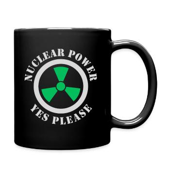 Nuclear Power, Yes Please, Nuclear Energy - Full Colour Mug - black - Right